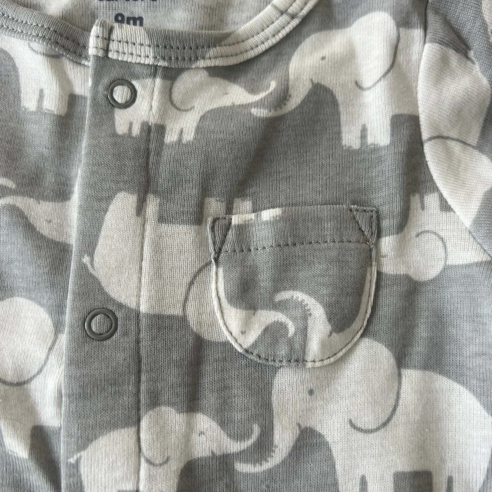 Carter's Baby Boy 3-Piece Elephant‎ Take Home Unisex Set Gray & White 9 Months
